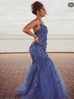 Ladivine Sparkling Blue Evening Dress
